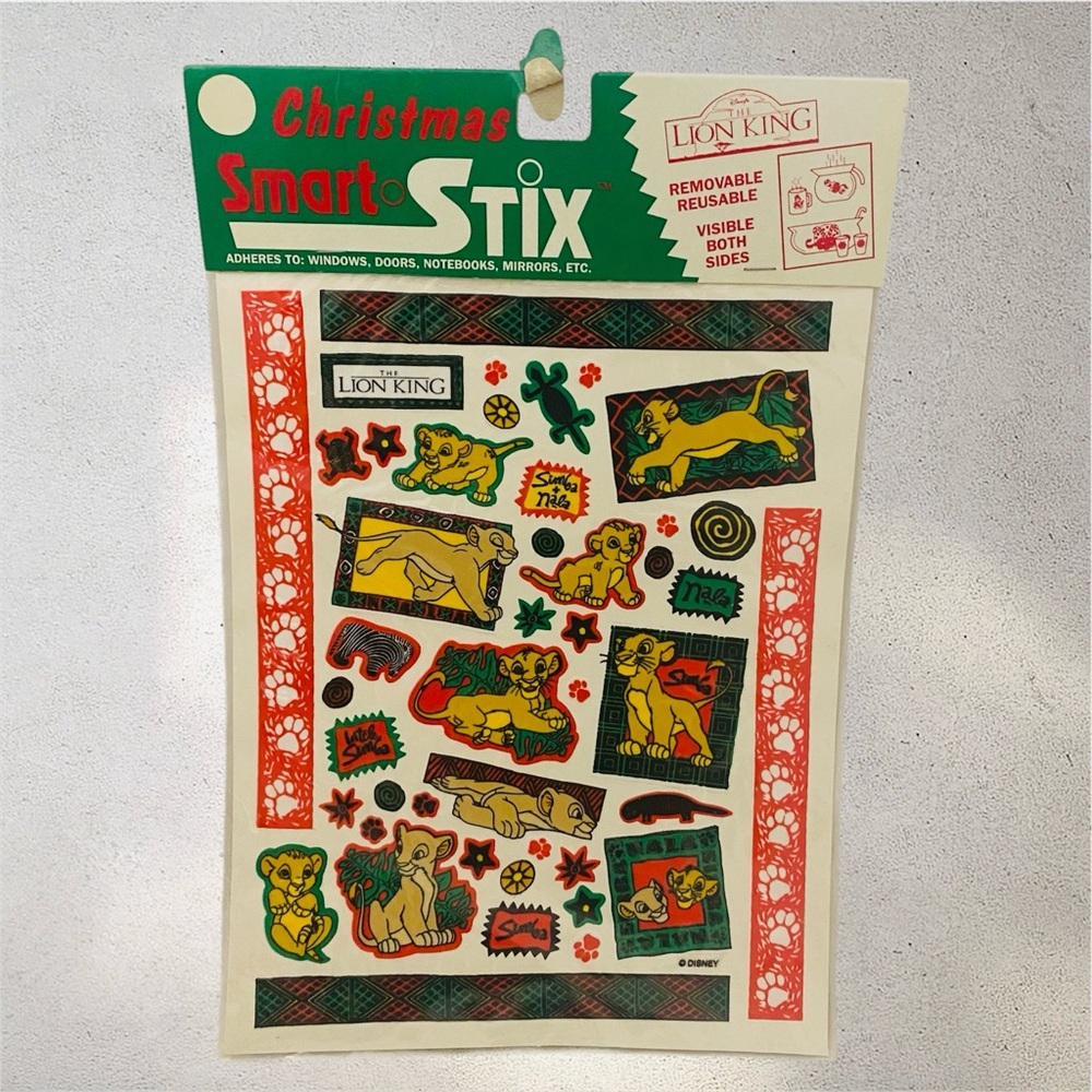 Vintage Disney The Lion King Reusable Stickers Decals Christmas Scrapbooking